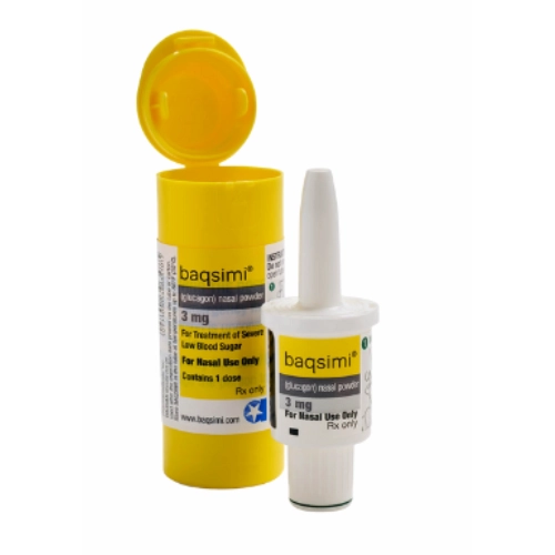 Baqsimi nasal glucagon 3 mg for severe hypoglycemia.