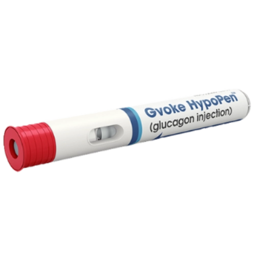 Gvoke HypoPen (glucagon injection) emergency autoinjector.