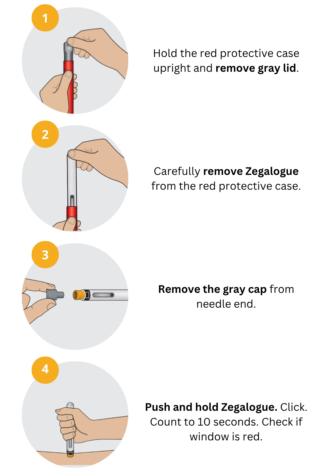 How to use the Zegalogue auto-injector 4-step emergency guide
